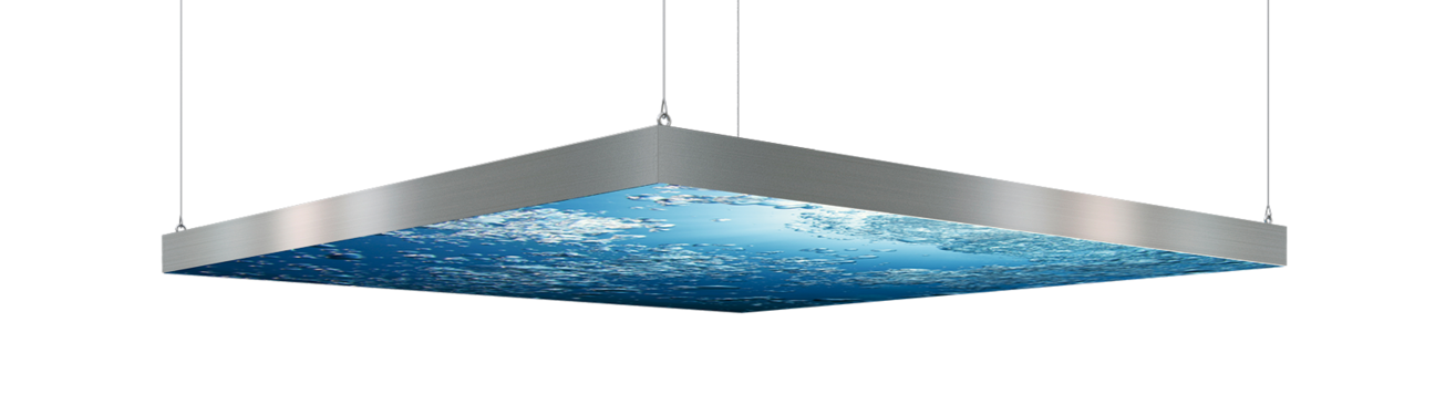 Leuchtkasten als Deckenabhängung Leuchtkasten als Deckenabhängung